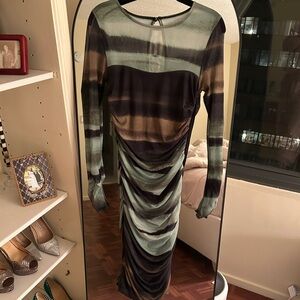 Sold out Anthropologie Ruched Long-Sleeve Midi Dress